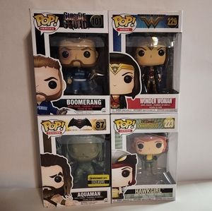 Vaulted DC Comics Funko Pop Lot (4) w/ Protectors